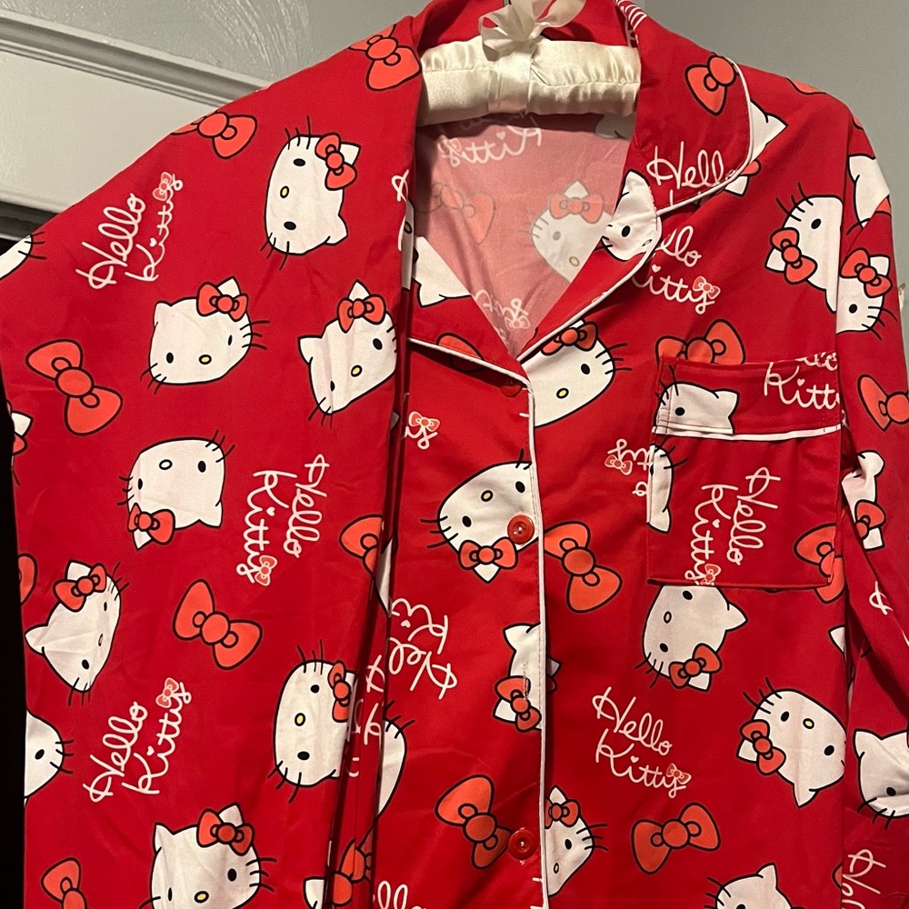 Red and white Hello Kitty pajamas, women’s size small, direct from Asia